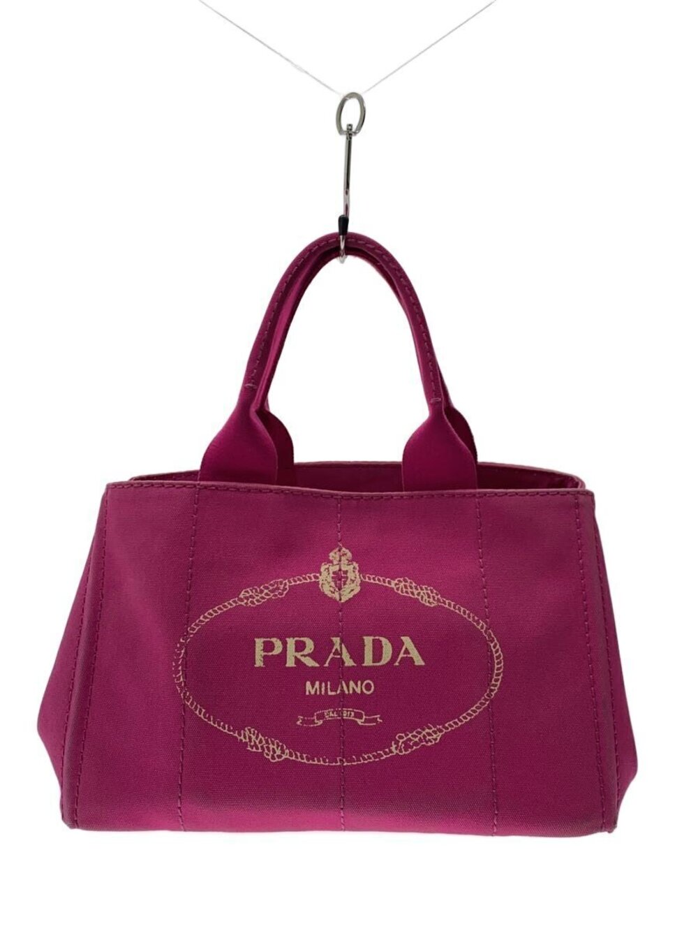 Prada Canapa Tote Bag Canvas Pink